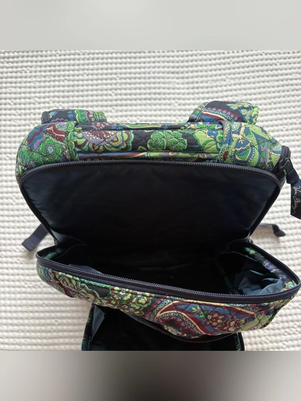 Vera Bradley Campus Backpack Blue Rhapsody Laptop Suitcase Trolley Strap